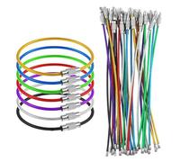 56 Pièces Porte-Clés en Fil d'Acier Inoxydable, Porte-Clés en Fil d'Acier Coloré, Porte-Clés en Fil d'Acier Inoxydable, pour Accrocher Des Lampes de Poche, Des Étiquettes, Sept Couleurs