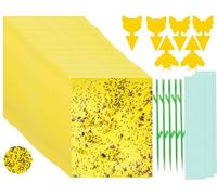 56 Pièges à Insectes Jaunes Double Face (15x20 cm) - Anti Mouches Blanches, Pucerons, Thrips & Mineuses | Collage Puissant Résistant à l'eau & UV | pour Jardin, Serre, Balcon | Lot Économique