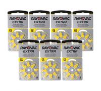 Rayovac 10AUX-8XEMF Extra 10 Lot de 8 Piles Zinc-air pour appareils auditifs, Haute Performance, 1 Carte Blister, Jaune
