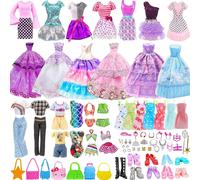 56 Vêtements Et Accessoires De Poupée 2 Robes Chics 2 Robes De Soirée 2 Tenues (Hauts + Pantalons) 10 Mini Robes 3 Bikinis 20 Chaussures 15 Accessoires Pour Poupées Fille De 11,5 Pouces?La Couleur Et