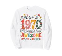 56 Year Old Made in 1970 Retro Floral 56th Birthday Women Sweatshirt