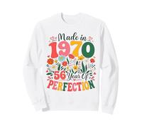 56 Year Old Made in 1970 Retro Floral 56th Birthday Women Sweatshirt