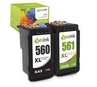 560 561 Cartouches d'encre de remplacement pour Canon 560 561 560xl 561xl PG-560XL CL-561XL Cartouches d'encre pour Canon Pixma TS5350 TS7450 TS5351 TS5352 TS53 TS7451 (1 Noir, 1 Couleur)