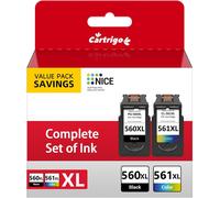560 561 Ink Cartridges Replacement for Canon 560 561 XL Pack Ink Cartridge 560 561 for TS5350A, TS7450, TS7450a, TS5351, TS5352, TS7450, TS7451i, TS5353 (Black and Colour)