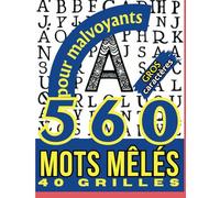 560 mots mêlés pour malvoyants | 40 grilles avec solutions pour s'amuser | adultes et séniors |: Mots mêlés sur des thèmes diversifiés | 14 mots mélangés par grille | grand format A4