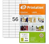 5600 Étiquettes autocollantes (52,5x21,2mm) imprimables Printation | 100 feuilles A4 4x14=56 autocollants adhésifs, étiquettes d´adresse 52x21mm - pour imprimantes laser & jet d’encre