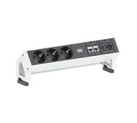 56046135 902.302 Bachmann multiprise 'Desk 2', 3-emplacements, avec 2x interfaces de données, USB et HDMI, blanc pur, RAL 9010