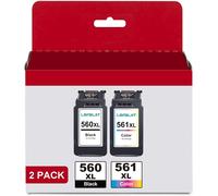 560XL 561XL Cartouches d'encre Compatible Remplacement pour Canon PG-560XL CL-561XL pour Canon Pixma TS5350 TS5351 TS5352 TS7450 TS5353 TS7451 (Noir Tri-Colore,2-Pack)