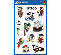 56683 Lot De Tatouages Pirates Temporaires Testés Sous Contrôle Dermatologique Pour Enfants, 12 Stickers[Z478]
