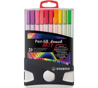 STABILO Feutres Pen 68 Brush ColorParade ARTY - 20 feutres à pointe pinceau