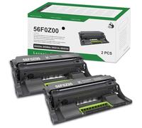 56F0Z00 Lot de 2 unités d'imagerie de rechange pour imprimante Lexmark 56F0ZA0 MS321dn MS421dn MS421dw MS521dn MS521dn Ms622de MX321adn Noir