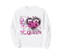 56th Birthday Queen Pink Wine 56 Years Old Women Girls Sweatshirt