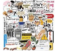 57 pièces Autocollants de bandes dessinées arabes, autocollants inspirants, autocollants de graffitis, autocollants esthétiques, autocollants pour voiture, décoration de voiture, autocollants vinyle i