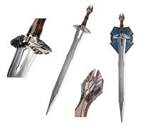 57 SPECIAL REPLICAS Accessoire de Cinémaens LOTR Thoorinn Oakeenshieldd Regal Hhobbitt 93 cm avec Une tenture Murale JT6055