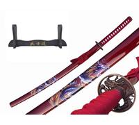 57 SPECIAL REPLICAS Accessoire Japonais Dragon Rouge avec Fourreau, et Support de 103 cm 4KM80-405RD