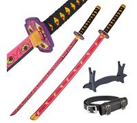 57 SPECIAL REPLICAS Katana Demon Slayer en Bois | Catana Tanjiro 105 cm | Sabre Démon Slayer Decoration | Épée Bambou Cosplay | Anime Samouraï Ninja Sword | Kokushibo's Kyokokukamusari Katiana