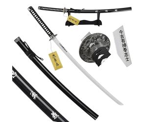 57 SPECIAL REPLICAS Katana en Bois, Katana Decoration Inspiré Le Dernier Samoura, Sabre avec Support inclus, Design artisanal, Sûr pour tous, Élégance japonaise pour votre intérieur JT10319