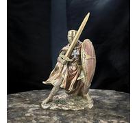 57 SPECIAL REPLICAS Statuette Decoration - Chevalier templier avec épée et Bouclier - Figurine Decoration Noel Bronze Sculpture Statue Cadeau Homme Cadeau Femme Décoration Salon