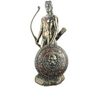 57 SPECIAL REPLICAS Statuette Decoration - Dieu Grec de la Vie Apollon avec Bouclier - Figurine Decoration Noel Bronze Sculpture Statue Cadeau Homme Cadeau Femme Décoration Salon