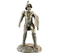57 SPECIAL REPLICAS Statuette Decoration - Gladiateur Spartacus avec Bouclier - Figurine Decoration Noel Bronze Sculpture Statue Cadeau Homme Cadeau Femme Décoration Salon