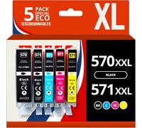 570 571Xl - Cartouche D'Encre Compatibles Avec Canon 570 571 Pour Canon Pixma Ts5055 Ts5050 Mg5750 Ts5053 Mg6852 Mg6850 Mg5700 Mg5752 Mg5753 (2 Noir / 1 Cyan / 1 Magenta / 1 Jaun[ENC942622]