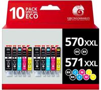 570 571Xl - Cartouche D'Encre Compatibles Avec Canon 570 571 Pour Canon Pixma Ts5055 Ts5050 Mg5750 Ts5053 Mg6852 Mg6850 Mg5700 Mg5752 Mg5753 (4 Noir / 2 Cyan / 2 Magenta / 2 Jaun[ENC942620]