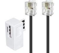 570838 - Doux Et Flexible Cordon Adsl Rj11 Mâle/Mâle De Couleur Noir 5 M + Filtre Adsl Blanc - Pour Relier À Un Boîtier Ou Un Modem Adsl[CAB9160478]