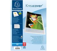 Exacompta - Réf. 5728E - 1 Protège-documents Kreacover Chromaline - 20 pochettes cristal lisse - 40 vues - pour A4 - dim 24 x 32 cm - couverture en polypro semi-rigide - couleur incolore