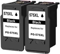 575Xl 575 Xl Cartouche D'Encre 2 Noir Multipack Compatible Pour Canon Pg-575Xl Pg575Xl Travailler Avec Pixma Ts3550I Ts3551I Tr4750I Tr4751I Imprimantes (Bk*2)