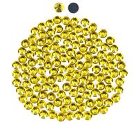 576 Pièces Strass Hotfix en Verre Citrine SS30 6.2-6.4 mm | Avec colle thermofusible pour une fixation durable. Idéal pour vêtements, sacs, chaussures et créations DIY