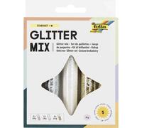 [57801] folia Set de 5 Tubes paillettes avec colle déco incluse, Or Argent et...