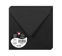 Clairefontaine 5798C - Paquet de 20 Enveloppes Gommées - Format Carré 14x14cm - 120g/m² - Coloris Noir - Invitation Evènements et Correspondance - Gamme Pollen - Papier Premium Lisse