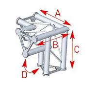 57ASD32 / Angle vertical 3 départs pied gauche 90° lg 0m40 x 0m40 x 0m40