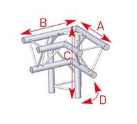 57ASX31 / Angle 3 départs 90° pied droit lg 0m50 x 0m50 x 0m50