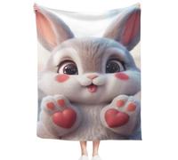 57lilina Cadeau Femme, Cadeau Plaid Flanelle Lapin Original Personnalisé pour Soeur Belle Soeur Maman Mamie, Cadeaux Couverture 150x200 cm pour Anniversaire Noel Saint Valentin Fete des Meres