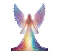 57lilina Kit Broderie Point de Croix Debutant Ange - 36x46 cm Canevas Kit Complet Adulte pour Original Loisirs Créatifs Activité Manuelle Cadeau, Pré Imprimé Facile 11CT Cross Stitch Embroidery Set