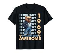 57th Birthday Cool Bear February 1969 Vintage 57 Years Old T-Shirt
