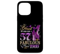 57th Birthday Queen Blessed by God 57 Fabulous Since 1969 Coque pour iPhone 13 Pro Max