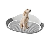 57x42x16centimètre/22.4x16.5x6.7" Portable Dog Potty Toilette pour Chien Training Tray Litter with Pee Riser Pet Toilet With Raised Enclosure Removable Design for Puppies Spotting Toilet(Gray)