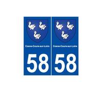58 Cosne-Cours-sur-Loire blason autocollant plaque stickers ville - Angles : arrondis