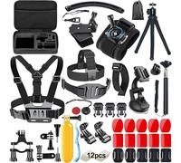 58-En-1 Kit D'Accessoires Pour Caméra D'Action Compatible Avec Gopro Hero 11 10 9 8 7 6 5 4 Max Fusion Session Black Silver Insta360 Dji Osmo Sjcam Apeman Etc, Nouveau Trépied Amélioré