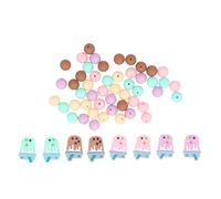 58 Pcs Silicone Beads Bulk Set, Round Silicone Beads and Bubble Tea Silicone Beads with Pre Drilled Holes in Bright Colors for Jewelry Making, Keychains, Pen Decorations, DIY Craft