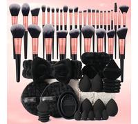 58 pièces Ensemble de pinceaux de maquillage comprenant 32 pinceaux de maquillage (pinceau pour poudre, pinceau pour le fard à joues, pinceau pour le highlighter, pinceau pour l'ombre à paupières, pin
