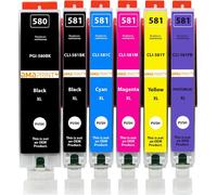 580 581 Cartouches compatibles avec Canon PGI-580 XXL CLI-581 XXL pour avec Photo Bleu Pixma TS8150 TS8250 TS8350 TS8350a TS8351 TS8351a TS8352 TS8352a Multipack 6 Cartouches d'encre