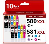580 581 Cartouches d'encre compatibles avec Canon PGI-580 CLI-581 XXL Multipack pour Pixma TR8550 TR7550 TR7500 TS705 TS6350 TS6150 TS9550 TS6250 TS8250 TR8500 TS660 151 TS. 8150 TS8251 (lot de 10)