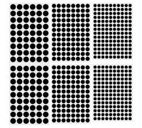 580 pièces de Cache vis Autocollant, Capuchons Autocollants, Autocollants pour Trous de vis, Noirs, 12 mm/15 mm/21 mm, 6 Feuilles, pour armoires, étagères, tiroirs, Tables, Bureaux