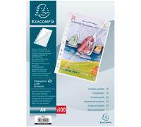 [5800E] Exacompta Etui de 100 pochettes perforées ouverte 2 côtés PP lisse 6/...