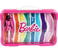 5808 Mallette-Vitrine de Collection BarbieEspace pour 6 poupées BarbieLogo Barbie Lumineuxavec poignée de Transport PratiqueJouets pour Enfants à partir de 3 Ans