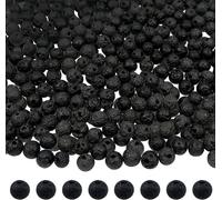 580pcs 4mm Noir Pierre De Lave Naturelle Perles Rondes De Chakra Pour La Fabrication De Bijoux Accessoires Loisirs Créatifs Breloques