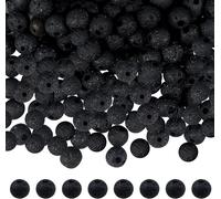 580pcs 6mm Noir Pierre De Lave Naturelle Perles Rondes De Chakra Pour La Fabrication De Bijoux Accessoires Loisirs Créatifs Breloques